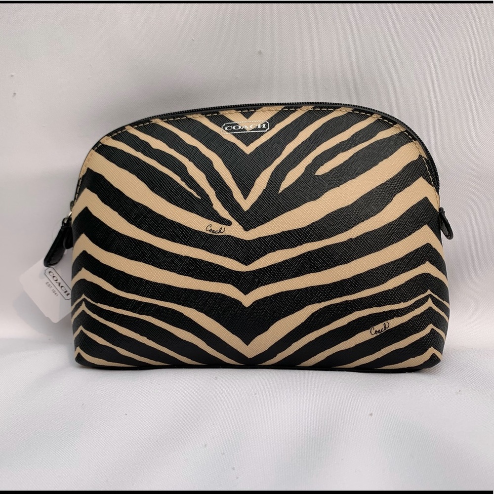 COACH Zebra Print Cosmetic Bag